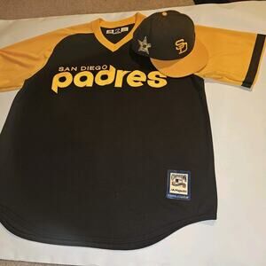 Vintage Majestic Cooperstown Collection San Diego Padres Sz XL Made In USA &Cap